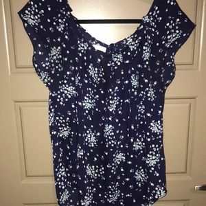 Medium Lauren Conrad Floral Blouse Navy